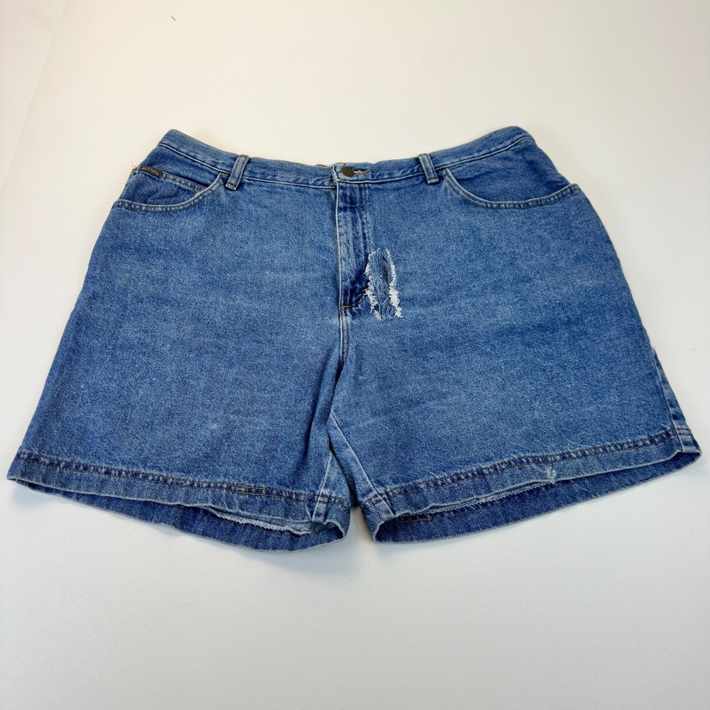 Riders by Lee Vintage Denim Shorts Medium Wash High Rise‎ 18W M Distressed